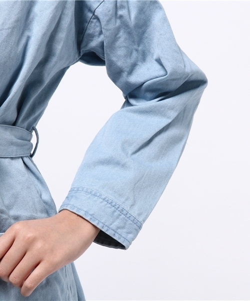 RAY CASSIN（レイカズン）の「裾フリンジガウンコート（その他アウター・レディース・サックスブルー/ネイビー/ブルー・FREE）」の8枚目の写真