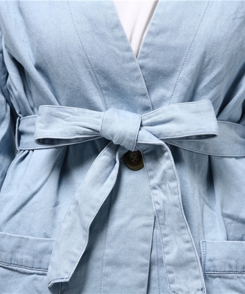 RAY CASSIN（レイカズン）の「裾フリンジガウンコート（その他アウター・レディース・サックスブルー/ネイビー/ブルー・FREE）」の10枚目の写真