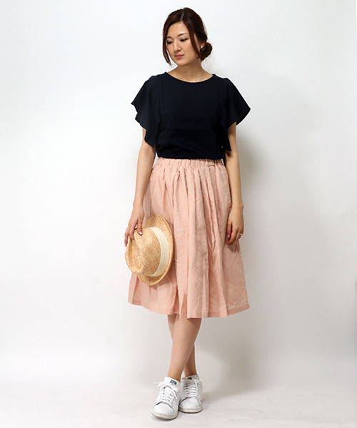 LBC(エルビーシー)の「リネンコットンギャザースカート (スカート・レディース・ピンク/ネイビー/オリーブ・LARGE/MEDIUM)」の11枚目の写真