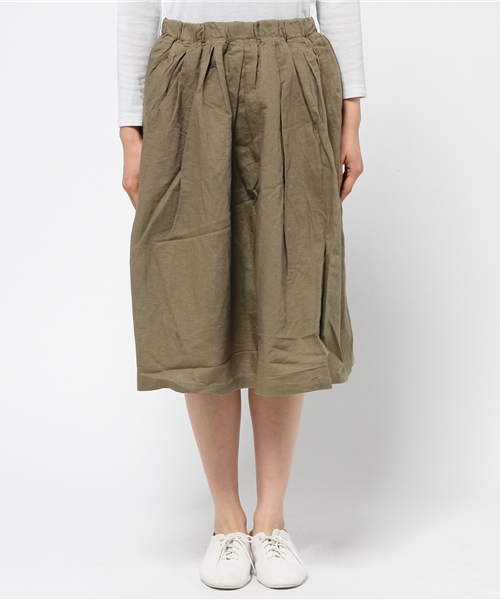 LBC(エルビーシー)の「リネンコットンギャザースカート (スカート・レディース・ピンク/ネイビー/オリーブ・LARGE/MEDIUM)」の2枚目の写真