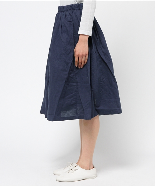 LBC(エルビーシー)の「リネンコットンギャザースカート (スカート・レディース・ピンク/ネイビー/オリーブ・LARGE/MEDIUM)」の4枚目の写真