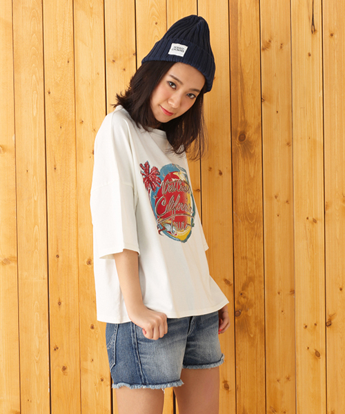 RODEO CROWNS WIDE BOWL（ロデオクラウンズワイドボウル）の「WCCA ビッグ Tシャツ（Tシャツ/カットソー・レディース・チャコールグレー/オフホワイト/ベージュ・FREE）」の2枚目の写真