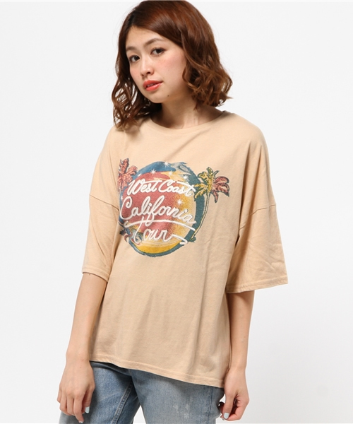 RODEO CROWNS WIDE BOWL（ロデオクラウンズワイドボウル）の「WCCA ビッグ Tシャツ（Tシャツ/カットソー・レディース・チャコールグレー/オフホワイト/ベージュ・FREE）」の5枚目の写真