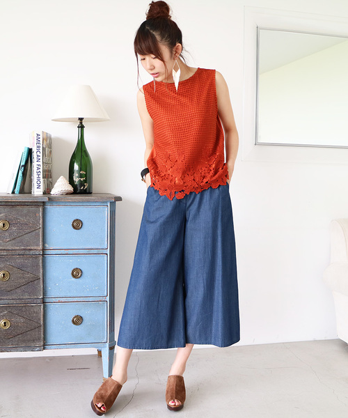 N.(N. Natural Beauty Basic)(エヌエヌナチュラルビューティーベーシック)の「フラワーレーススカラップブラウス(シャツ/ブラウス・レディース・ホワイト/ネイビー/オレンジ・MEDIUM)」の19枚目の写真