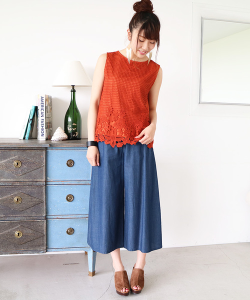 N.(N. Natural Beauty Basic)(エヌエヌナチュラルビューティーベーシック)の「フラワーレーススカラップブラウス(シャツ/ブラウス・レディース・ホワイト/ネイビー/オレンジ・MEDIUM)」の21枚目の写真