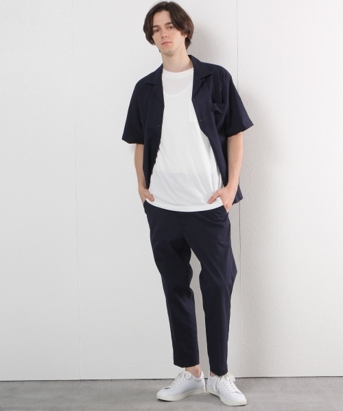 GLOBAL WORK（グローバルワーク）の「【吸水速乾】シアサッカーオープンシャツ/722436（シャツ/ブラウス・メンズ・ネイビー/ブラック・LARGE/SMALL/MEDIUM/X-LARGE）」の4枚目の写真