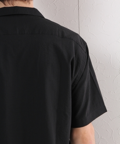 GLOBAL WORK（グローバルワーク）の「【吸水速乾】シアサッカーオープンシャツ/722436（シャツ/ブラウス・メンズ・ネイビー/ブラック・LARGE/SMALL/MEDIUM/X-LARGE）」の10枚目の写真