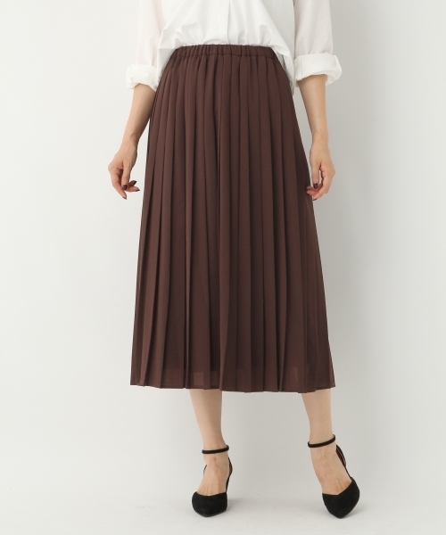 A part by（アパートバイ）の「シフォンプリーツスカート 732459 （スカート・レディース・ブラウン/ベージュ/オレンジ・FREE）」の2枚目の写真