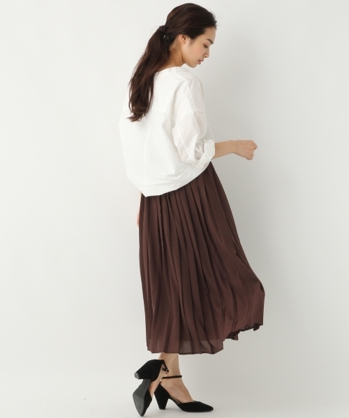 A part by（アパートバイ）の「シフォンプリーツスカート 732459 （スカート・レディース・ブラウン/ベージュ/オレンジ・FREE）」の4枚目の写真