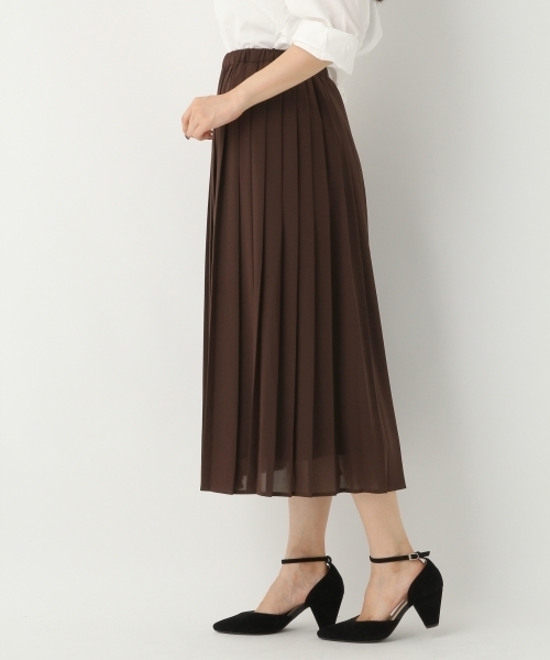 A part by（アパートバイ）の「シフォンプリーツスカート 732459 （スカート・レディース・ブラウン/ベージュ/オレンジ・FREE）」の5枚目の写真