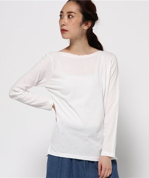 WEGO(ウィゴー)の「WEGO/ボートネックカットソー(Tシャツ/カットソー・レディース・ホワイト/ワイン/ブラック・FREE)」の1枚目の写真