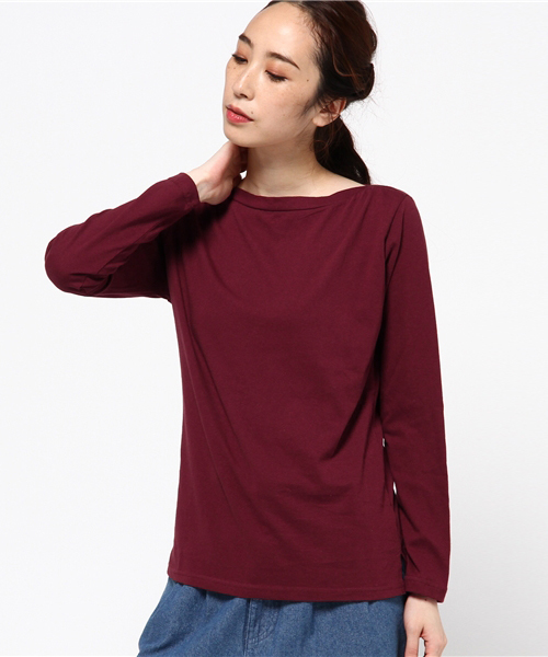 WEGO(ウィゴー)の「WEGO/ボートネックカットソー(Tシャツ/カットソー・レディース・ホワイト/ワイン/ブラック・FREE)」の3枚目の写真