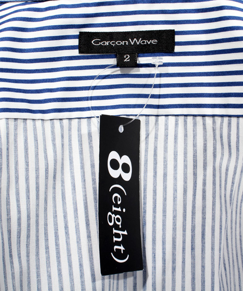 ８(eight)（エイト）の「ストライプ柄 長袖シャツ 日本製（シャツ/ブラウス・メンズ・ブラック/ネイビー・LARGE/MEDIUM/X-LARGE）」の11枚目の写真