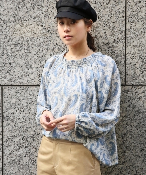 LEPSIM（レプシィム）の「シフォンシャーリングブラウスLS　741739（シャツ/ブラウス・レディース・ブラック系その他/アイボリー/グレー系その他/ブルー系その他・FREE）」の4枚目の写真