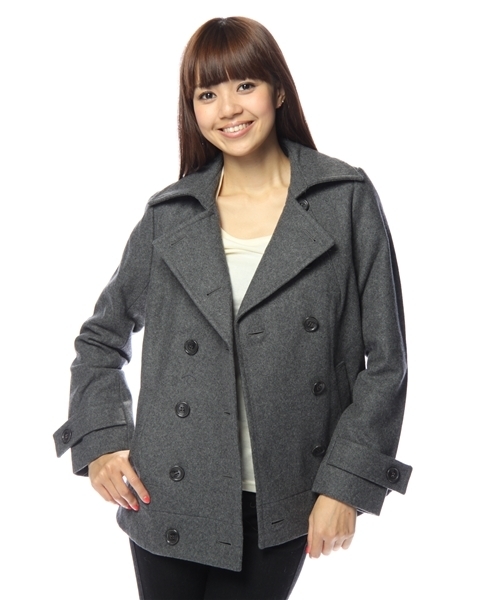 DISCOAT（ディスコート）の「ウールメルトンＰジャケット（ピーコート・レディース・チャコールグレー/ネイビー/ブラック・ﾌﾘ-）」の5枚目の写真