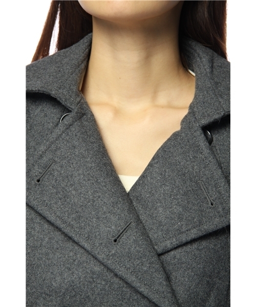 DISCOAT（ディスコート）の「ウールメルトンＰジャケット（ピーコート・レディース・チャコールグレー/ネイビー/ブラック・ﾌﾘ-）」の6枚目の写真