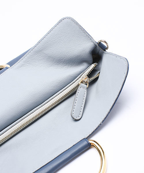 POPCORN（ポップコーン）の「【CLASSY.5月号掲載】 POPCORN/リングハンドルバッグ/L（ショルダーバッグ・レディース・ネイビー/ライトグレー/アイボリー・FREE）」の8枚目の写真