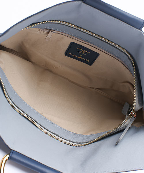 POPCORN（ポップコーン）の「【CLASSY.5月号掲載】 POPCORN/リングハンドルバッグ/L（ショルダーバッグ・レディース・ネイビー/ライトグレー/アイボリー・FREE）」の9枚目の写真