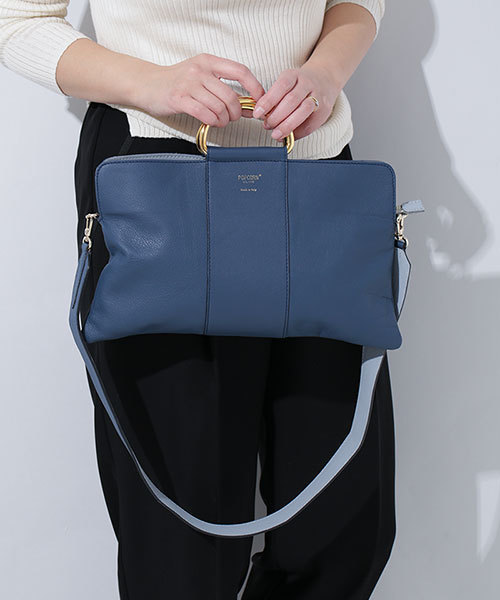 POPCORN（ポップコーン）の「【CLASSY.5月号掲載】 POPCORN/リングハンドルバッグ/L（ショルダーバッグ・レディース・ネイビー/ライトグレー/アイボリー・FREE）」の12枚目の写真