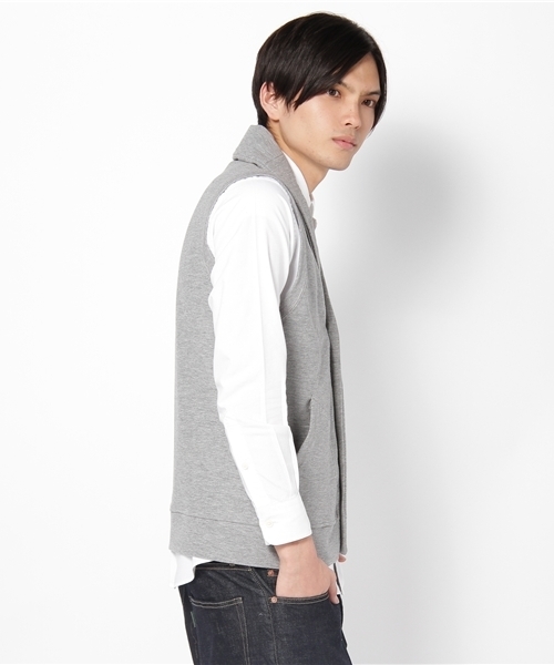 NANO universe(ナノユニバース)の「ラッチパイル裏ボーダー ベスト(ベスト・メンズ・トップグレー/ネイビー・SMALL/MEDIUM)」の3枚目の写真