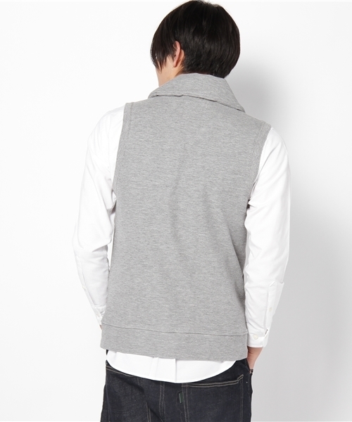 NANO universe(ナノユニバース)の「ラッチパイル裏ボーダー ベスト(ベスト・メンズ・トップグレー/ネイビー・SMALL/MEDIUM)」の4枚目の写真