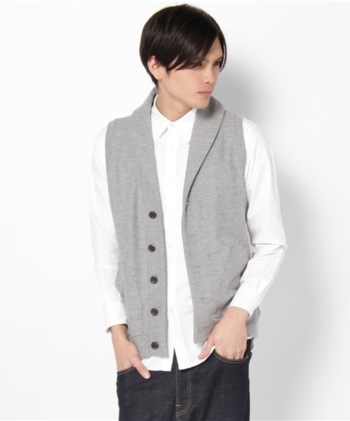 NANO universe(ナノユニバース)の「ラッチパイル裏ボーダー ベスト(ベスト・メンズ・トップグレー/ネイビー・SMALL/MEDIUM)」の5枚目の写真