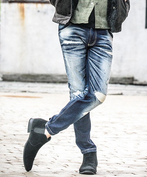 専用パンツ mp5423 - CAMBIO別注 wjk Hard Damage Crush Tight Knit Denim