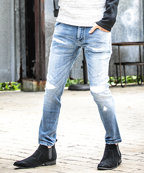 mp5423 - CAMBIO別注 wjk Hard Damage Crush Tight Knit Denim