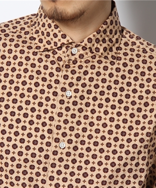 UNITED ARROWS(ユナイテッドアローズ)の「UA プリントワイドシャツ(mg1205uB)◆(シャツ/ブラウス・メンズ・ベージュ/ネイビー・X-SMALL/SMALL/MEDIUM/LARGE/X-LARGE)」の5枚目の写真