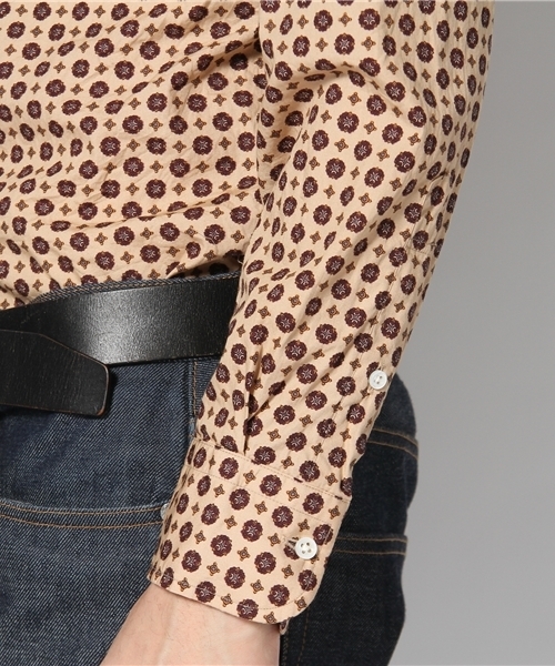 UNITED ARROWS(ユナイテッドアローズ)の「UA プリントワイドシャツ(mg1205uB)◆(シャツ/ブラウス・メンズ・ベージュ/ネイビー・X-SMALL/SMALL/MEDIUM/LARGE/X-LARGE)」の6枚目の写真