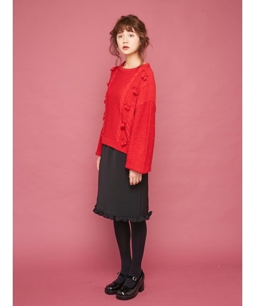 merry jenny（メリージェニー）の「フリルペンシルスカート（スカート・レディース・ライトブルー/ブラック/ワイン・FREE）」の10枚目の写真