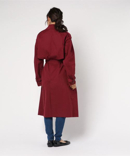 Another Edition（アナザーエディション）の「BIG TRENCH（トレンチコート・レディース・ベージュ/ワインレッド・SMALL/MEDIUM）」の15枚目の写真