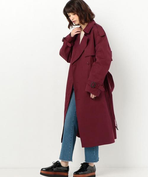 Another Edition（アナザーエディション）の「BIG TRENCH（トレンチコート・レディース・ベージュ/ワインレッド・SMALL/MEDIUM）」の5枚目の写真