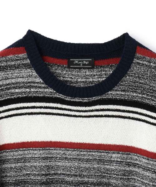 MEN'S BIGI（メンズビギ）の「半袖クルーネックニット/ボーダー柄（ニット/セーター・メンズ・ブルー系その他/ネイビー/ホワイト系その他・L/M/S）」の11枚目の写真
