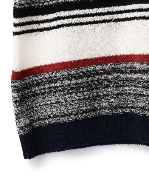 MEN'S BIGI（メンズビギ）の「半袖クルーネックニット/ボーダー柄（ニット/セーター・メンズ・ブルー系その他/ネイビー/ホワイト系その他・L/M/S）」の9枚目の写真