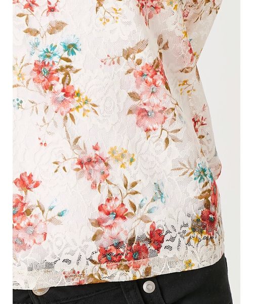 EVRIS（エヴリス）の「ハイネックフラワーレースTOPS（Tシャツ/カットソー・レディース・ブラック/ホワイト・FREE）」の8枚目の写真