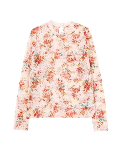 EVRIS（エヴリス）の「ハイネックフラワーレースTOPS（Tシャツ/カットソー・レディース・ブラック/ホワイト・FREE）」の12枚目の写真