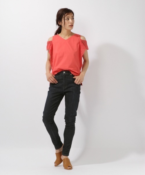 laboratory work（ラボラトリーワーク）の「袖レースブラウス（シャツ/ブラウス・レディース・オフホワイト/ブラック/ピンク・MEDIUM）」の10枚目の写真