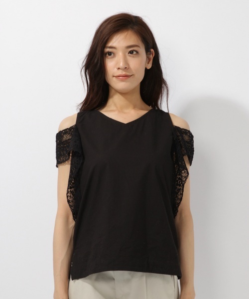 laboratory work（ラボラトリーワーク）の「袖レースブラウス（シャツ/ブラウス・レディース・オフホワイト/ブラック/ピンク・MEDIUM）」の9枚目の写真