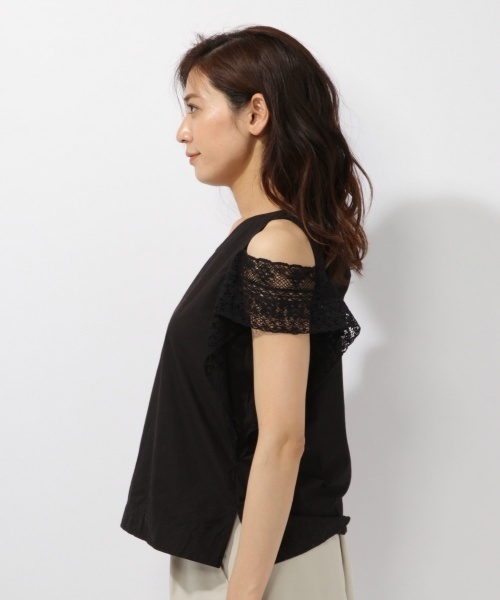 laboratory work（ラボラトリーワーク）の「袖レースブラウス（シャツ/ブラウス・レディース・オフホワイト/ブラック/ピンク・MEDIUM）」の8枚目の写真