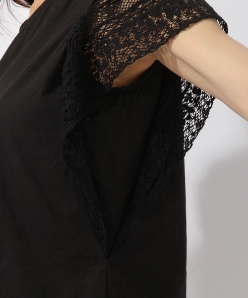 laboratory work（ラボラトリーワーク）の「袖レースブラウス（シャツ/ブラウス・レディース・オフホワイト/ブラック/ピンク・MEDIUM）」の7枚目の写真