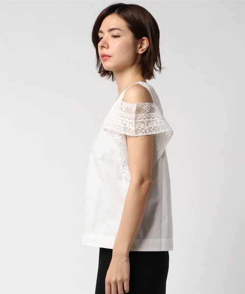 laboratory work（ラボラトリーワーク）の「袖レースブラウス（シャツ/ブラウス・レディース・オフホワイト/ブラック/ピンク・MEDIUM）」の5枚目の写真