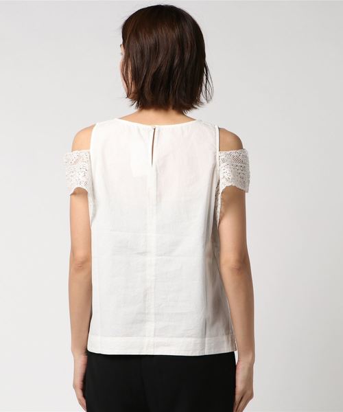 laboratory work（ラボラトリーワーク）の「袖レースブラウス（シャツ/ブラウス・レディース・オフホワイト/ブラック/ピンク・MEDIUM）」の4枚目の写真