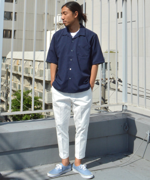 Dickies（ディッキーズ）の「別注：Dickies/ディッキーズ ストレッチ カットオフ8分丈イージーパンツ（チノパンツ・メンズ・ベージュ/ホワイト/ブラック/ネイビー・M/L/S/XL）」の5枚目の写真