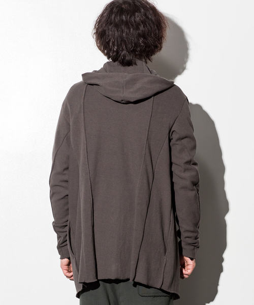 CDM BY CARPEDIEM（シーディーエムバイカルペディエム）の「CDM BY CARPEDIEM(シーディーエム バイ カルペディエム)カットオフフーディカーディガン（カーディガン/ボレロ・メンズ・ブラック/カーキ・SMALL/MEDIUM/LARGE）」の6枚目の写真