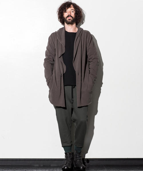 CDM BY CARPEDIEM（シーディーエムバイカルペディエム）の「CDM BY CARPEDIEM(シーディーエム バイ カルペディエム)カットオフフーディカーディガン（カーディガン/ボレロ・メンズ・ブラック/カーキ・SMALL/MEDIUM/LARGE）」の7枚目の写真