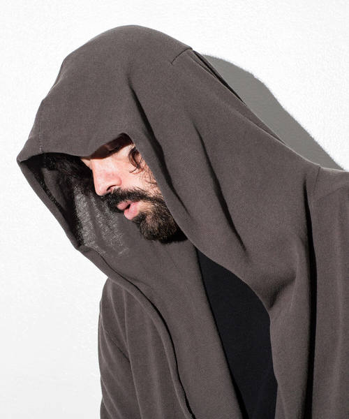 CDM BY CARPEDIEM（シーディーエムバイカルペディエム）の「CDM BY CARPEDIEM(シーディーエム バイ カルペディエム)カットオフフーディカーディガン（カーディガン/ボレロ・メンズ・ブラック/カーキ・SMALL/MEDIUM/LARGE）」の8枚目の写真