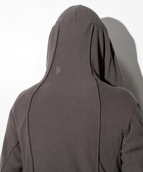 CDM BY CARPEDIEM（シーディーエムバイカルペディエム）の「CDM BY CARPEDIEM(シーディーエム バイ カルペディエム)カットオフフーディカーディガン（カーディガン/ボレロ・メンズ・ブラック/カーキ・SMALL/MEDIUM/LARGE）」の9枚目の写真