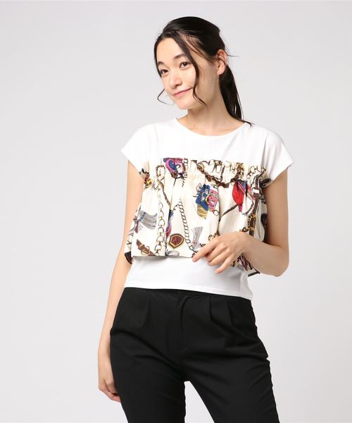 archives（アルシーヴ）の「スカーフドッキングTシャツ（Tシャツ