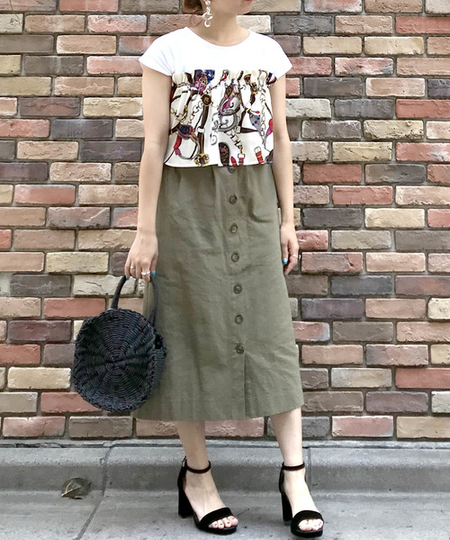 archives（アルシーヴ）の「スカーフドッキングTシャツ（Tシャツ